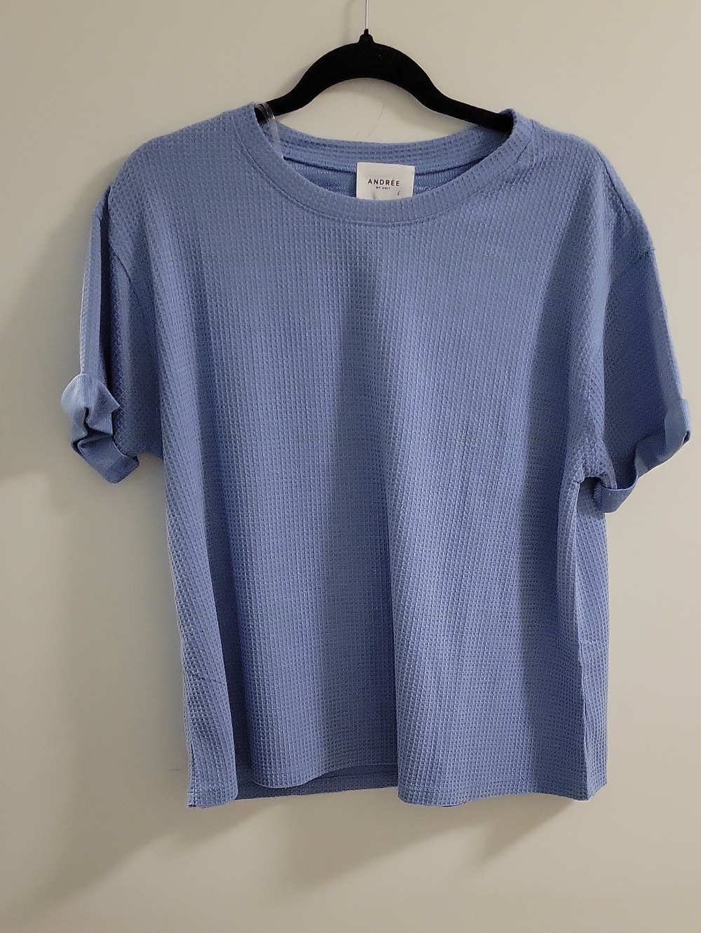 ANDREE BY UNIT Pale Blue Waffle Short Sleeve Tee